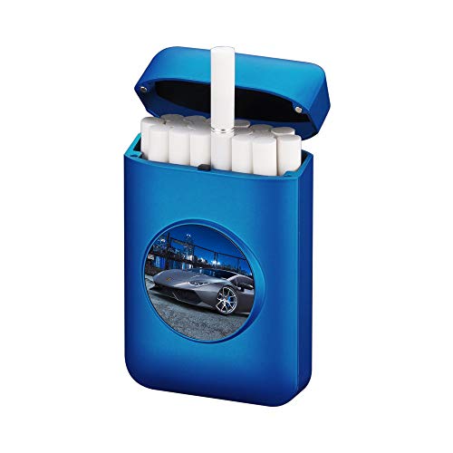 Cigarette Case King Size Cigarettes Box Full Pack 20pcs Regular Size Cigarettes Portable(Blue) - Thumbnail 4