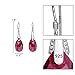 EleQueen 925 Sterling Silver CZ Teardrop Bridal Hook Dangle Earrings Fuchsia Made with Austrian Crystal for Women, Valentine's Day/Mother's Day/Christmas Jewelry Gift