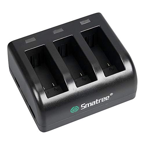 Smatree Caricabatterie a 3 canali per Gopro Hero 2018 / Gopro Hero 8 Black/Hero 7 Black/Hero 6 Black/Hero 5 Black (Non…