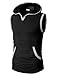 H2H Men's Fashion Slim Fit Sleeveless Lightweight Tank Tops With Hoodie BLACK US XL/Asia 2XL (CMTTK015)