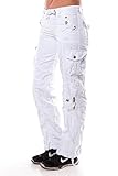 Womens Cargo Utility Work Hiking Army Military Multi Pockets Combat Casual Pants (L, White)