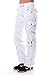 JEANS FOR LOVE Womens Cargo Utility Work Hiking Army Military Multi Pockets Combat Casual Pants (L, White)