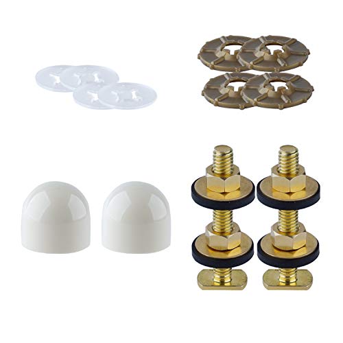Toilet Floor Bolts and Caps Set, Universal Toilet Bowl to Floor Bolts