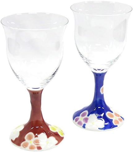 スポンサー プロダクト グッドデザイン賞 九谷焼 人気 陶器の Pws M111br ワイングラス 花文 ペア