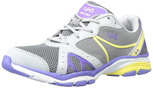 RYKA Women's Vida RZX Cross-Training Shoe, Cool Mist Grey/Frost Grey/Limelight/Impulse Purple, 6.5 M US