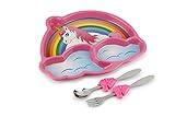 KidsFunwares Me Time Meal Set (Unicorn) – 3-Piece Set for Kids and Toddlers – Plate, Fork and Spoon that Children Love - Sparks your Child's Imagination and Teaches Portion Control - Dishwasher Safe