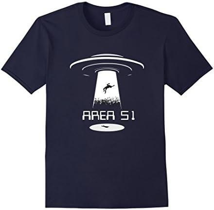 Men's Alien Area 51 Abduction Flying Saucer UFO Shirt 2XL Navy