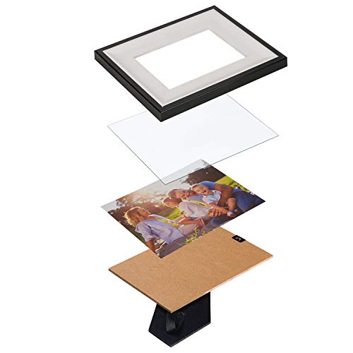 Wood Photo Frames, SasaAccueil Vintage Wooden Rustic Picture Frame Set with High Definition Glass for Wall Mount Table Top Display Unique Durable 3 Pack (Gray Border, 4x6\'\')