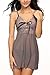 Avidlove Women Sexy Babydoll Bust Hole Sleepwear Lace See-through Lingerie Set Gray (FBA) XL