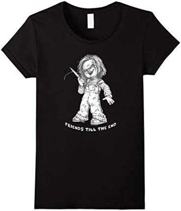 Womens Friends Till The End Chucky T-Shirt Small Black