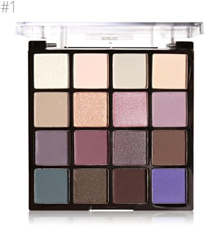 Whgo Eyeshadow Palette Makeup - Matte + Shimmer 16 Colors - Highly Pigmented - Professional Nudes Warm Natural Neutral Smoky Cosmetic Eye Shadows (9.5CMX9.2CMX1.5CM, A)