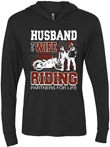 VIRGSTORE Husband and Wife Riding Partners for Life T Shirt, Riding Partners Unisex Hooded