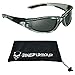 Bikershades Chrome and Black Frame Anti Glare Mirrored Motorcycle Sunglasses with Rhinestones Foam Padded for Women