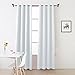 FLOWEROOM Room Darkening Curtains Thermal Insulated Blackout Curtain with Grommet for Living Room, Greyish White, 52 x 95 inch, 2 Panels