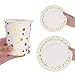 BAKHUK Gold Dot Disposable Wedding Paper Plates and Cups Set For 60, Gold Metallic Foil 60 Dinner Plates 60 Dessert Plates and 60 Cups for Bridal Baby Shower Wedding Birthday Party