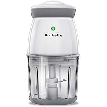Wireless Portable Electric Food Processor,Kocbelle 200-Watt Small mini Food Processor & Vegetable Chopper 2.5 Cup 20 Oz Glass Bowl with Scraper for Blending, Mincing and Meal Preparation