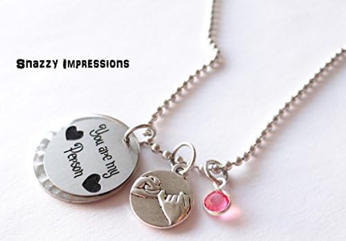 You are my person necklace, you're my person, stamped necklace, Greys Anatomy, Person, best friend, best friend gift, pinky swear, gift for friend