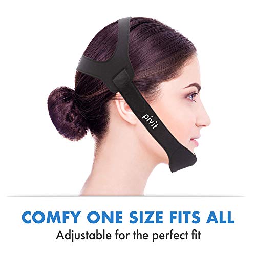 Pivit Premium Anti-Snore Halo Style Chinstrap Sleep Aid Snoring Stopper | One Size Fits Most | Comfortable Natural Snore Reducing Solution | Adjustable Anti-Snoring Chin Strap Devices for Men & Women