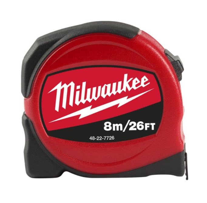 Milwaukee 48227726 8m/26ft Pro Compact Tape Measure S8-26/25, Red
