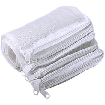 Segarty Filter Media Bags, 10PCS 11.7x7.8 Inch Aquarium Nylon Mesh Bags with Plastic Zipper, Fish Tank White Net Bags for Pellet Carbon, Bio Balls, Ceramic Rings, Ammonia Remover
