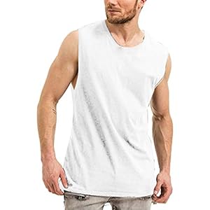 BUZHIDAO Onderhemd heren tank top ronde hals mouwloos onderhemd zomer dun en ademend sporttop sneldrogend fitness…