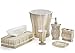 Creative Scents Victoria Beige Bathroom Accessories Set - Decorative Bathroom Accessory Set - 4 Piece Bathroom Set Features: Soap Dispenser, Toothbrush Holder, Tumbler, and Soap Dish