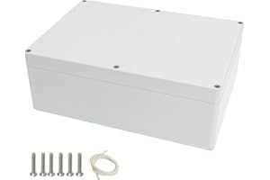HoHaing Junction Box Waterproof Plastic Project Box IP65 Plastic Project Box Electrical Box Enclosure Gray White 10.4" x 7.2" x 3.7"(263 x 182 x 95 mm)
