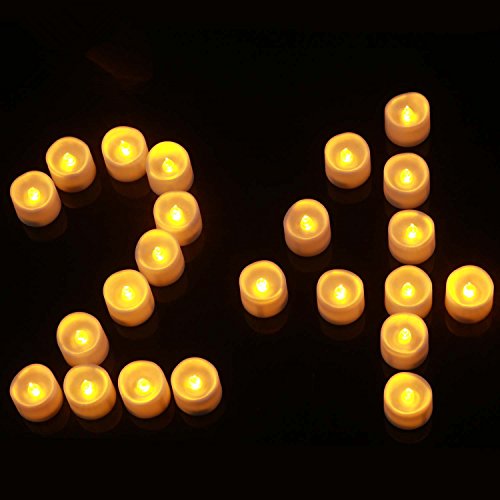 image for Beichi 24Pack White Flameless LED Tea Lights, Battery Operated Candles