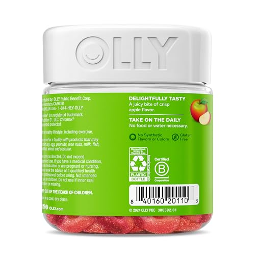 OLLY Metabolism Gummy Rings, Apple Cider Vinegar, Vitamin B12, Chromium, Energy and Digestive Health, Chewable Supplement, Apple Flavor - 30 Count - Image 10