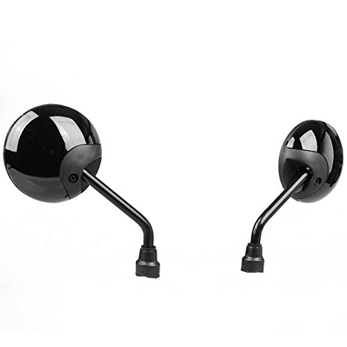Brand New 8mm 10mm Thread Gloss Black Motorcycle Bike Rear View Side Mirror Round 3" Universal For BMW G650GS - Thumbnail 4