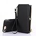 iPhone 7 Plus Case, Itrendz 12 Card Holder Pro - [Zipper Cash Storage] Premium Button PU Leather Wallet Case Cover With Detachable Magnetic Hard Case For iPhone 7 Plus (5.5 Inch), Black