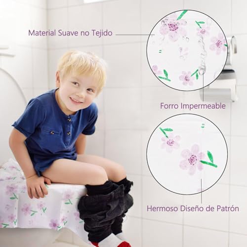 KFBGKKF 50 Piezas Tapas de Inodoro Desechables, Fundas de Toilet Seat Cover Desechables, Más Grande, para Viajes, Más Grueso e Impermeable, Paquete Individual para Viajes, Baños Públicos (50)