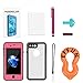 Effun iPhone 8 Plus/iPhone 7 Plus Waterproof Case, Dottie Style IP68 Certified Underwater Cover Shock/Dirt/Snow Proof Case with PH Test Paper, Stylus Pen and Floating Strap Pink Version