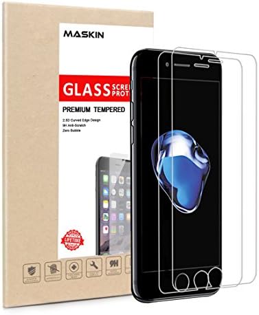 iPhone 7 Screen Protector, Maskin [2-Pack] For iPhone 7 Tempered Glass Screen Protector Case Fit [Easy Bubble-Free Installation]- Clear