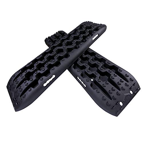 X-BULL New Recovery Traction Tracks Sand Mud Snow Track Tire Ladder 4WD (3Gen, Black)