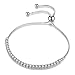 Likimar Adjustable Women Bracelets Round Cut Cubic Zirconia Slider Tennis Bracelet for Women Girls