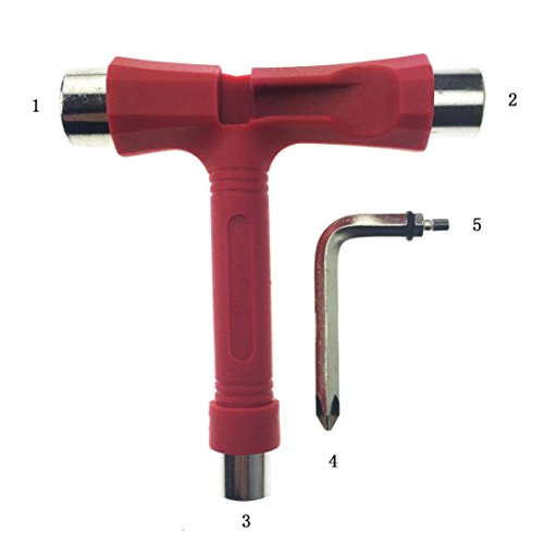 jiayit Virtually Any Skateboard T Shape Tool Adjusting Tool Longboard Multifunctional Wrench Nuts (Ret) - Thumbnail 2