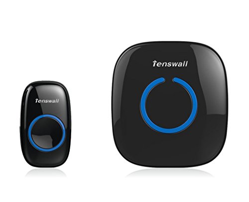 Tenswall wireless Doorbell chimes Kit with 1 Remote Button and 1 Plugin Receivers Operating at over 500-feet Range with Over 50 Chimes For 401 (1 Remote Button and 1 Plugin Receivers)