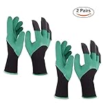 PerSuper 2 Pairs Garden Genie Gloves with Right Hand Fingertips Claws, Loose Soil Garden Gloves for Digging,Planting,Garden Tools for Gardener,Rose Pruning Transplanting Flowers