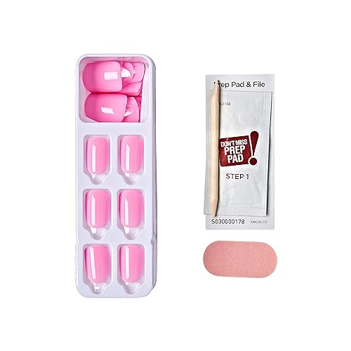 KISS imPRESS No Glue Mani Press On Nails, Color, 'Self Care', Pink, Short Size, Squoval Shape, Includes 30 Nails, Prep Pad, Instructions Sheet, 1 Manicure Stick, 1 Mini File - Image 10