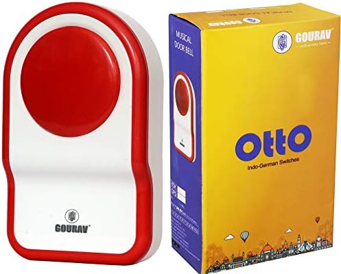 GOURAV Kripya Darwaza Kholiye Otto Musical Door Bell, White and Red