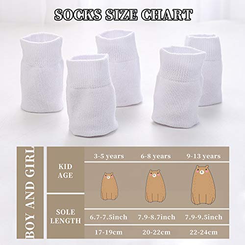 LANLEO 10 Pack Toddler Kids Boys Girls Socks Soft Cotton Breathable Classic School Athletic Casual Crew Socks (10 Pairs Classic White, 3-5 Year Old)