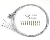 Star-Art 10 Pack 1.8m Length Bike Replaceable Cycling Shifter Cable Brake Cable and Silver Alloy Cable Cap End Tip Crimp Set