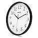 HIPPIH Black Wall Clock Silent Non Ticking Quality Quartz, 10 Inch Round Easy to Read for Home Office School Kitchen Clock