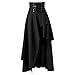 BettiCharm Women's Pure Black Gothic Lolita Band Waist Skirt