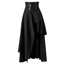 Betti Charm Women's Pure Black Gothic Lolita Band Waist Skirt (Asian-L)