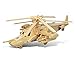 Puzzled 3D Puzzle Black Shark Helicopter Wood Craft Construction Model Kit, Educational DIY Wooden Toy Assemble Model Unfinished Crafting Hobby Army Puzzle, Build & Paint for Decoration 84 Pieces Pack