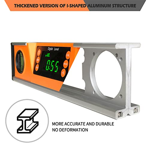 12-Inch Digital Torpedo Level With Protractor – Magnetic V-Groove Base, Backlit Display, IP54 Water Resistant