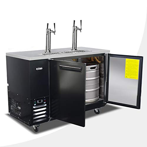 KITMA Commercial Kegerator Beer Dispense 17 Cu.Ft 2 Tap Towers Keg
