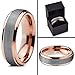 Charming Jewelers Tungsten Wedding Band Ring 6mm Men Women Comfort Fit 18k Yellow Rose Gold Black Grey Step Edge Brushed Polished